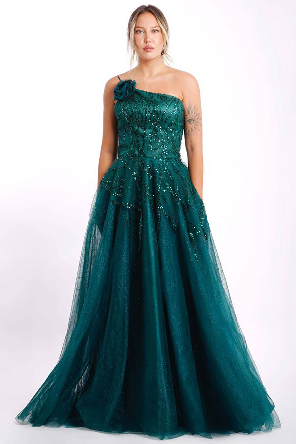 Glitzer der Nacht gemustert damenabendkleid