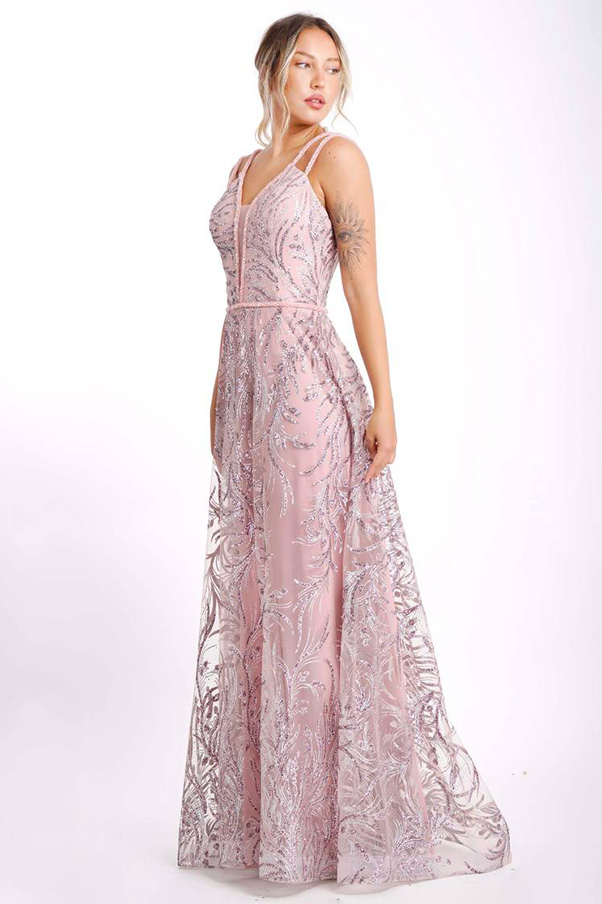 Glitzer der Nacht gemustert damenabendkleid