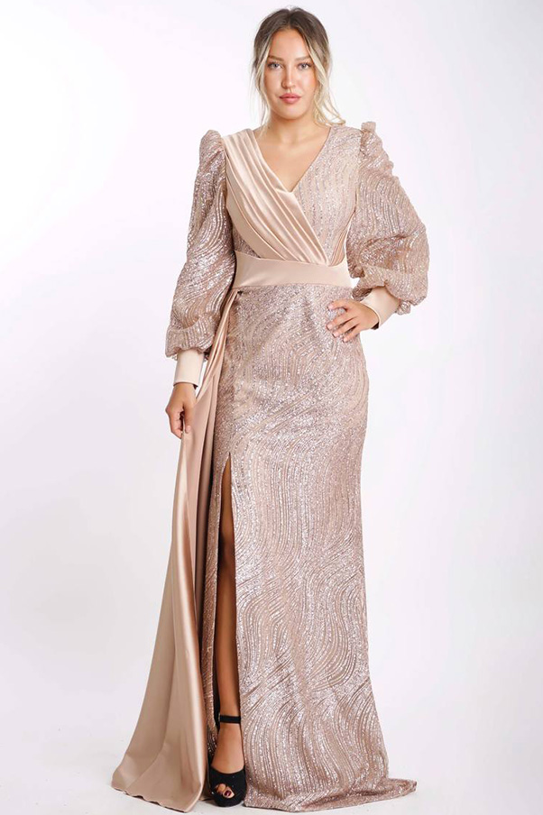 Glitzer der Nacht gemustert damenabendkleid