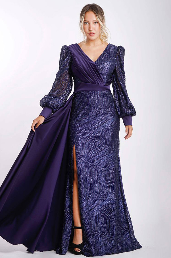 Glitzer der Nacht gemustert damenabendkleid