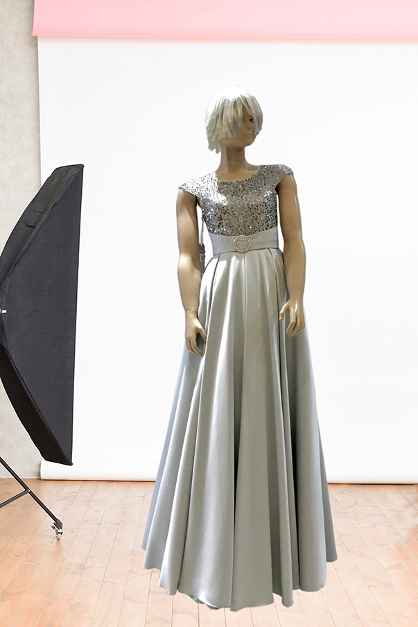 Anjelika Beden Bant Tokalı Kontes Saten Uzun