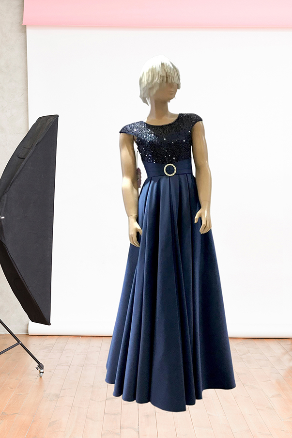 Anjelika Beden Bant Tokalı Kontes Saten Uzun