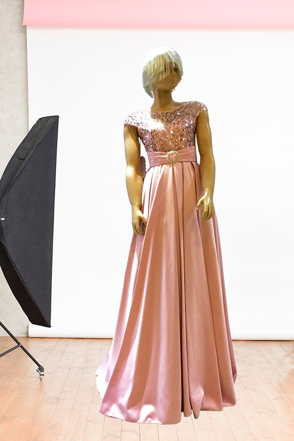 Anjelika Beden Bant Tokalı Kontes Saten Uzun